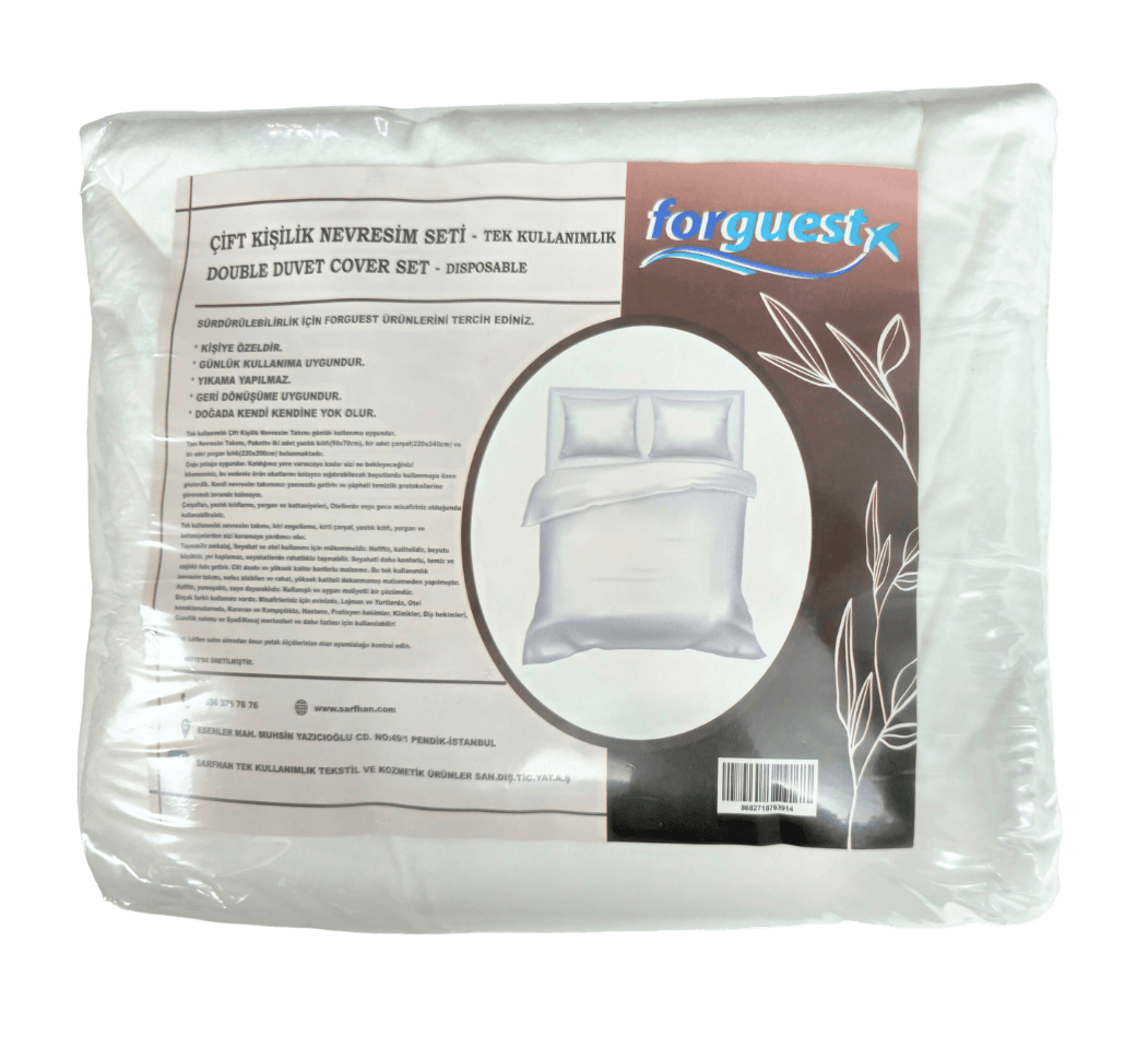 Tek Kullanımlık Nevresim Takımı Çift Kişilik - 12 Paket
