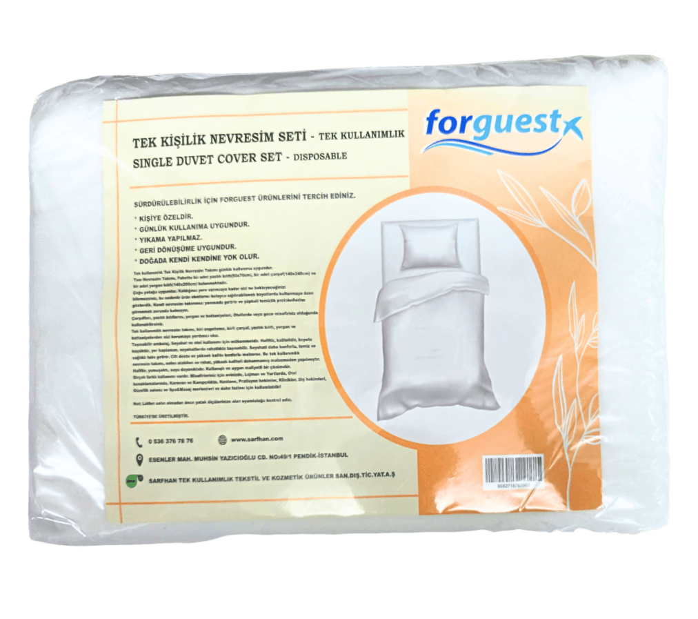 Tek Kullanımlık Nevresim Takımı Tek Kişilik 12 Paket