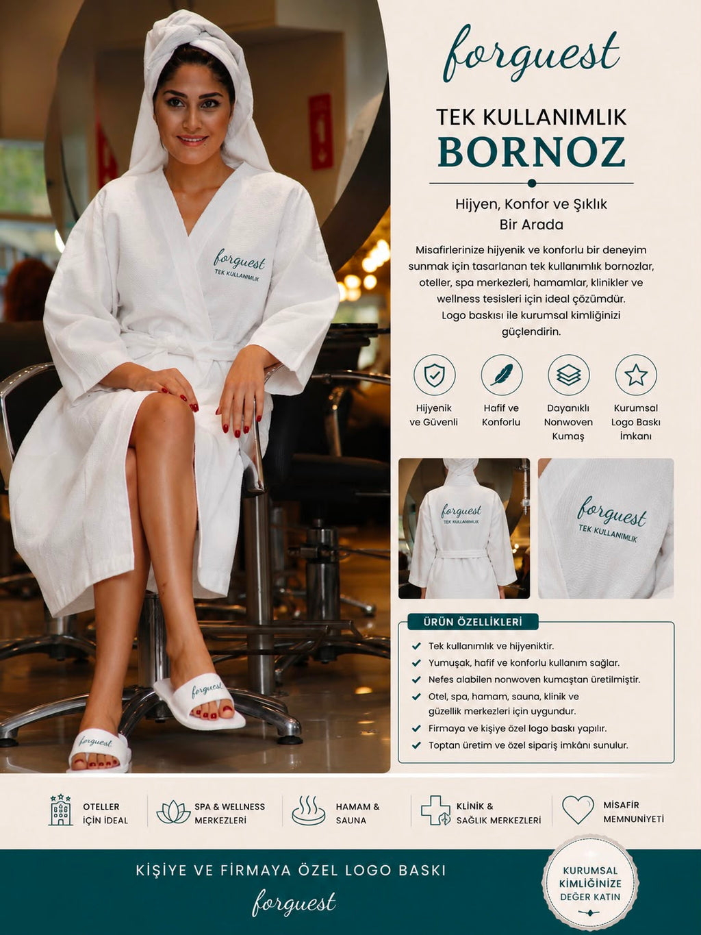 Logo Baskılı Tek Kullanımlık Bornoz 500 ADET