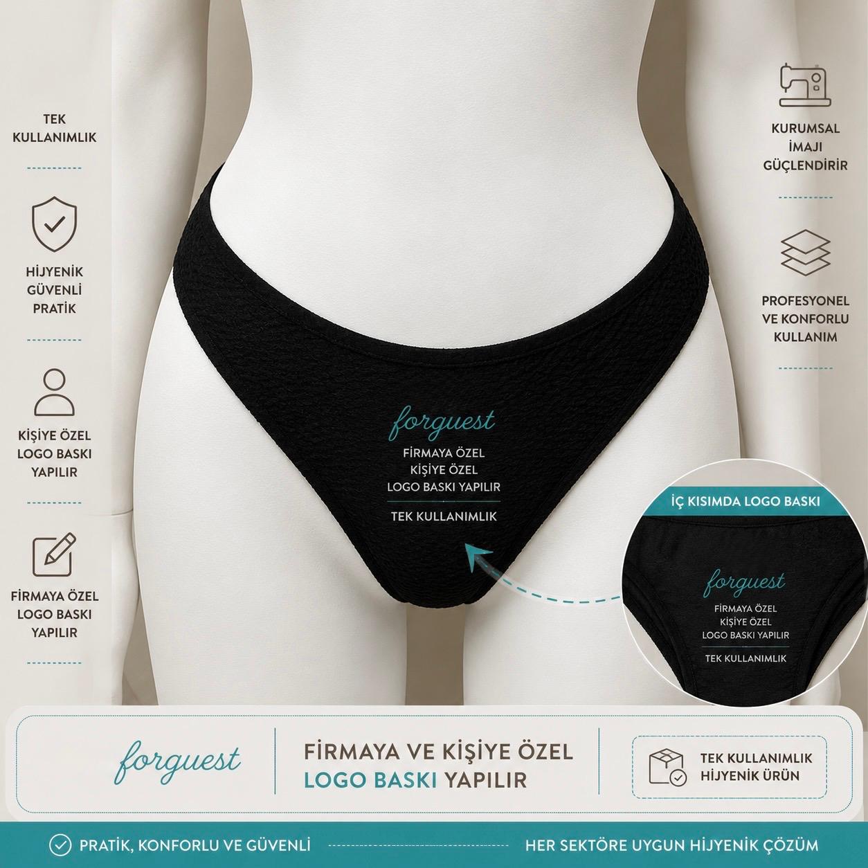 Logo Baskılı Spa Unisex Slip Siyah 500 ADET