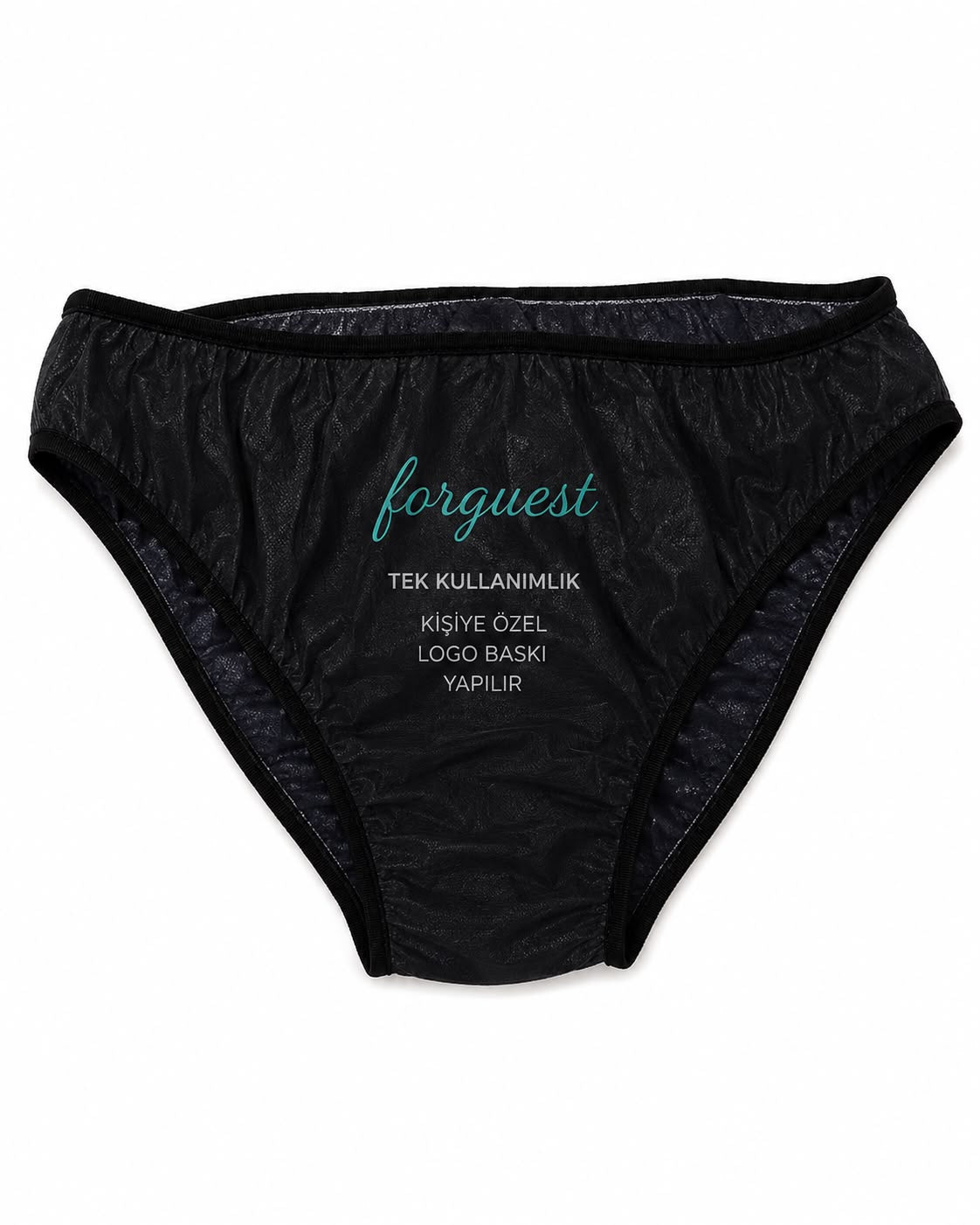 Logo Baskılı Spa Siyah Külot - Unisex 500 ADET/PAKET