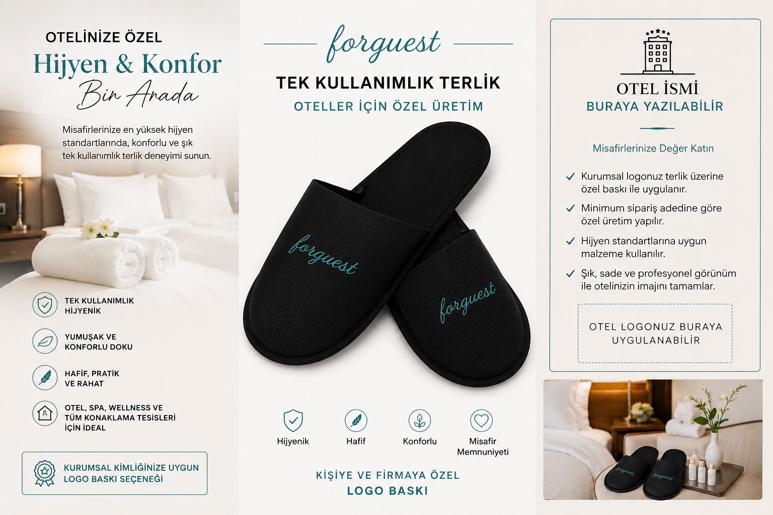 Logo Baskılı Spa Önü Kapalı Terlik - 250 Çift (500 Adet Tek Terlik)