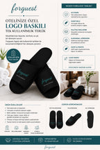 Logo Baskılı Spa Önü Açık Terlik - 250 Çift (500 Adet Tek Terlik)