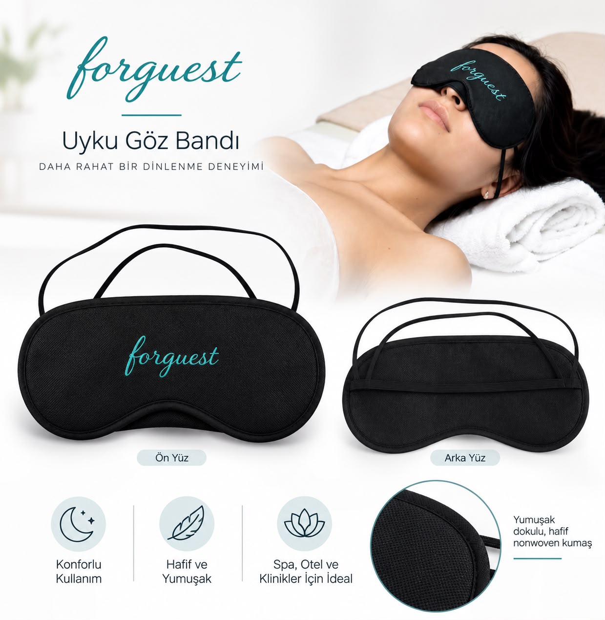 Logo Baskılı Tek Kullanımlık Uyku Göz Bandı 500 ADET