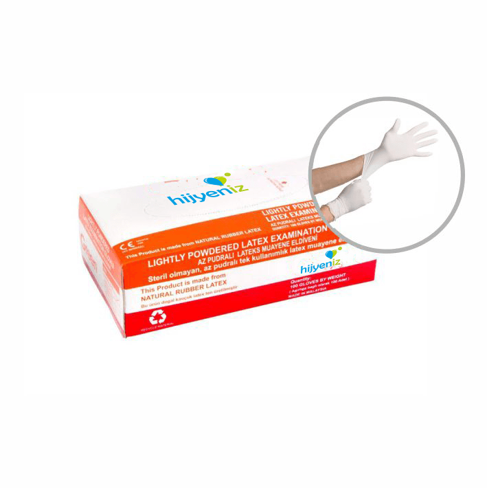 Tek Kullanımlık Eldiven Lateks Beyaz 2 Adet/Paket
