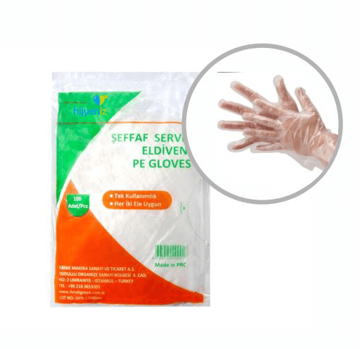 Tek Kullanımlık Eldiven Pet Şeffaf  10 Paket