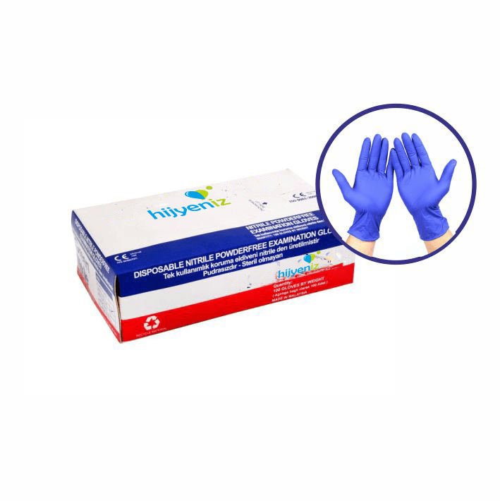 Tek Kullanımlık Eldiven Nitril Mavi 2 Adet/Paket