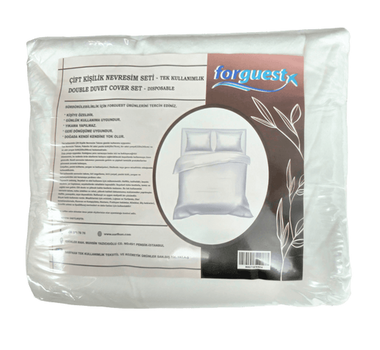 Tek Kullanımlık Nevresim Takımı Çift Kişilik - 12 Paket